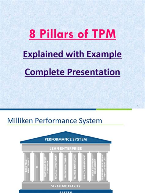 tpm 8 pillars ppt|8 TPM Pillars Complete Presentation .